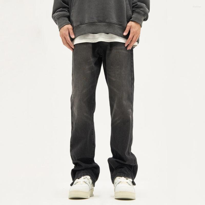 

Men's Jeans Black Men Loose Streetwear Y2k Pantalones Fashion Casual Solid Baggy Straight-leg Summer Trousers High Street Denim Pants