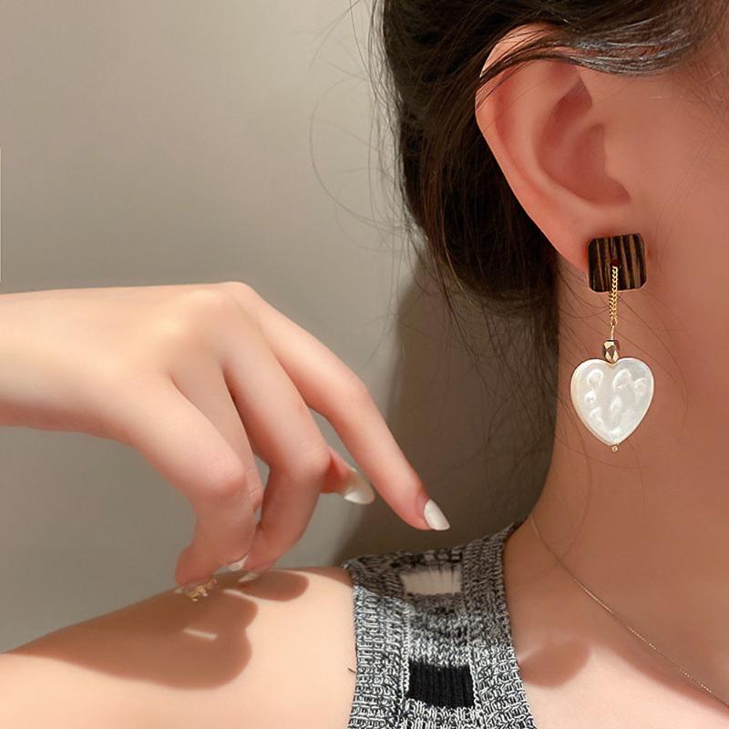 

Pendant Necklaces Pearl Love Earrings Korean French Design Geometric Tassel Fashion Women