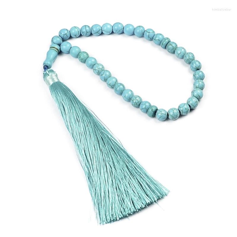 

Strand 33/99 Turquoise Prayer Beads Bracelets Unisex Women Men On Hand Muslim Beaded Tassels Pendant Rosary Jewelry Gift 57BD