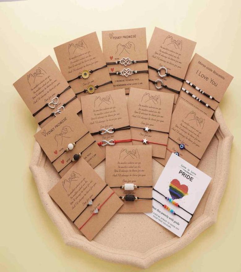 

pcsset Charm Couple Friendship Bracelet Love Heart Daisy Volcanic Stone Bead Bangles for Women Men Lucky Jewelry3095587