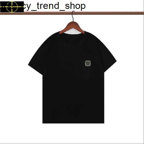 

Men's T-shirts Plus Men Polo Spring Stone 2023 Summer New Cotton Short-sleeved T-shirt Round Neck Loose and Women's Solid Color Bottoming Shirt11 31, Black