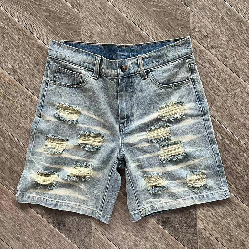 

2023ss Washed Denim Jeans Shorts Men Women 1 Quality Oversized Shorts