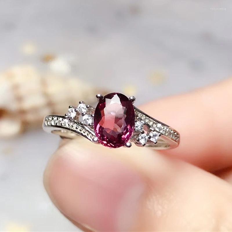 

Cluster Rings Natural Pyrope Garnet Ring Real 925 Soild Sterling Silver 5 7mm Gemstone Find Jewelry For Women Anniversary Gift Free Ship