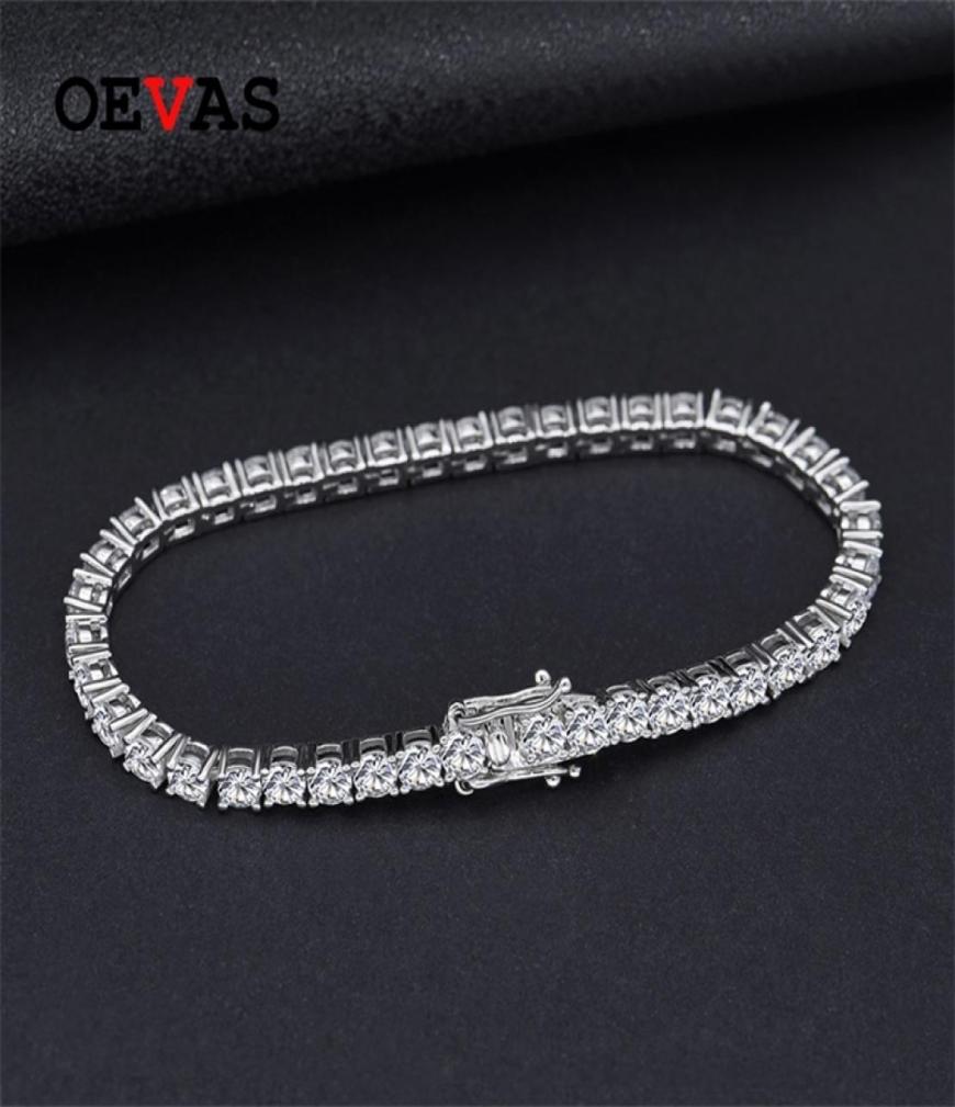 

OEVAS 100 925 Sterling Silver m High Carbon Diamond Bangle Charm Wedding Bracelet Fine Jewelry Party Gift Whole Drop Ship 2205275670