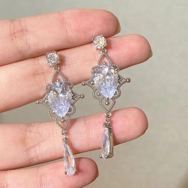 

Dangle Earrings 2023 Korean Baroque Shiny Waterdrop Crystal Drop For Women Girls Fashion Pendientes Party Jewelry