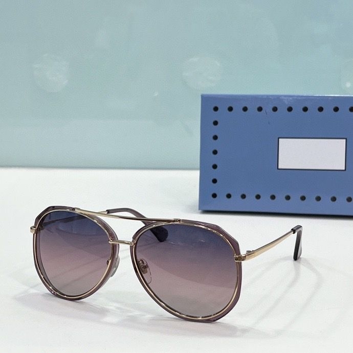 

2023 women men high quality fashion sunglasses gold brown thin metal frame purple pink Gradient Color oval glasses available with box