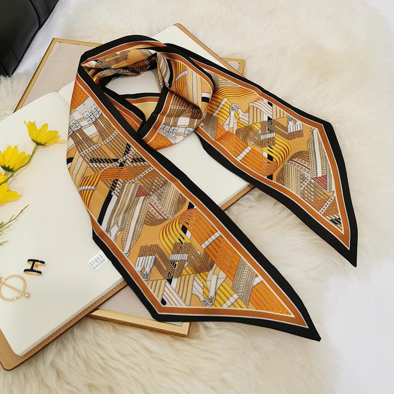 

Scarves Small Silk Scarf Female Zouhua Satin Streamer Imitation Professional With Hand