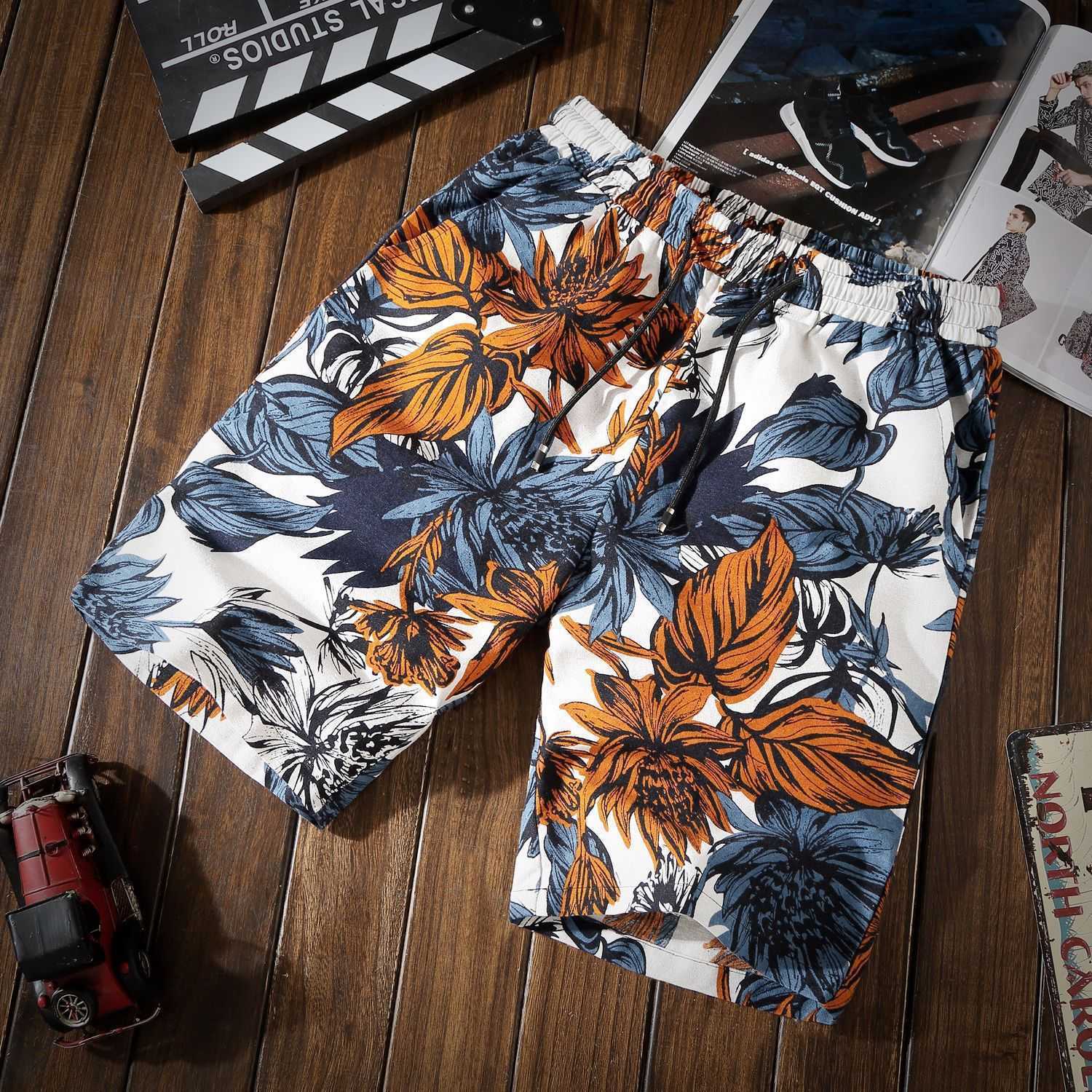 Men&#039;s Shorts Large Trend Summer Beach Pants Plus Fat Linen Sweatpants Casual Loose-image-865235143