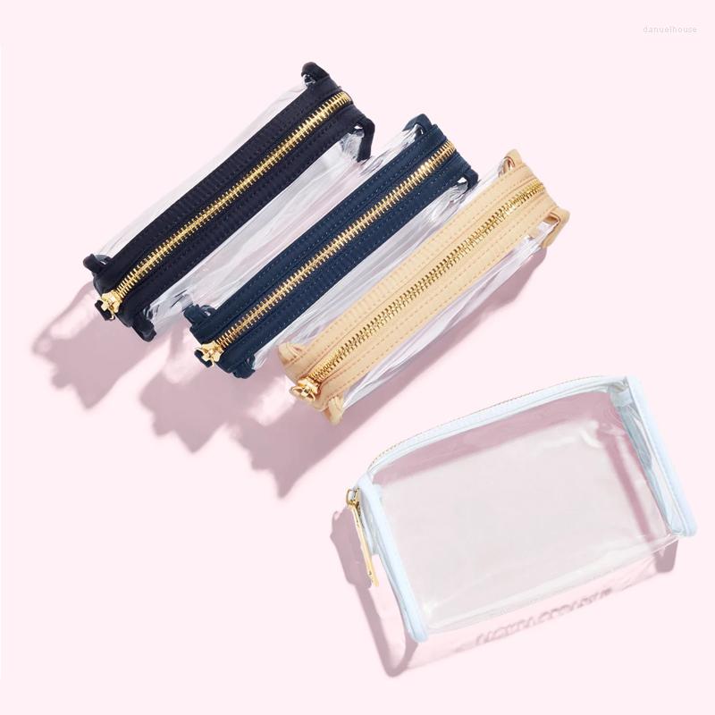 

Cosmetic Bags 2023 High Quality Transparent Wash Makeup Bag Travel PVC Waterproof Pouch Organizer Gift, Peach