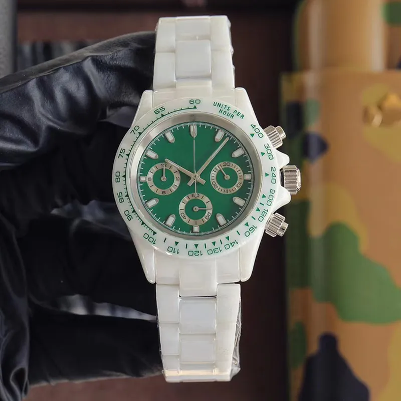 

Watch Quartz Movement Watch 43mm Ceramic Case Fashion Wristwatch Montre De Luxe, Color1