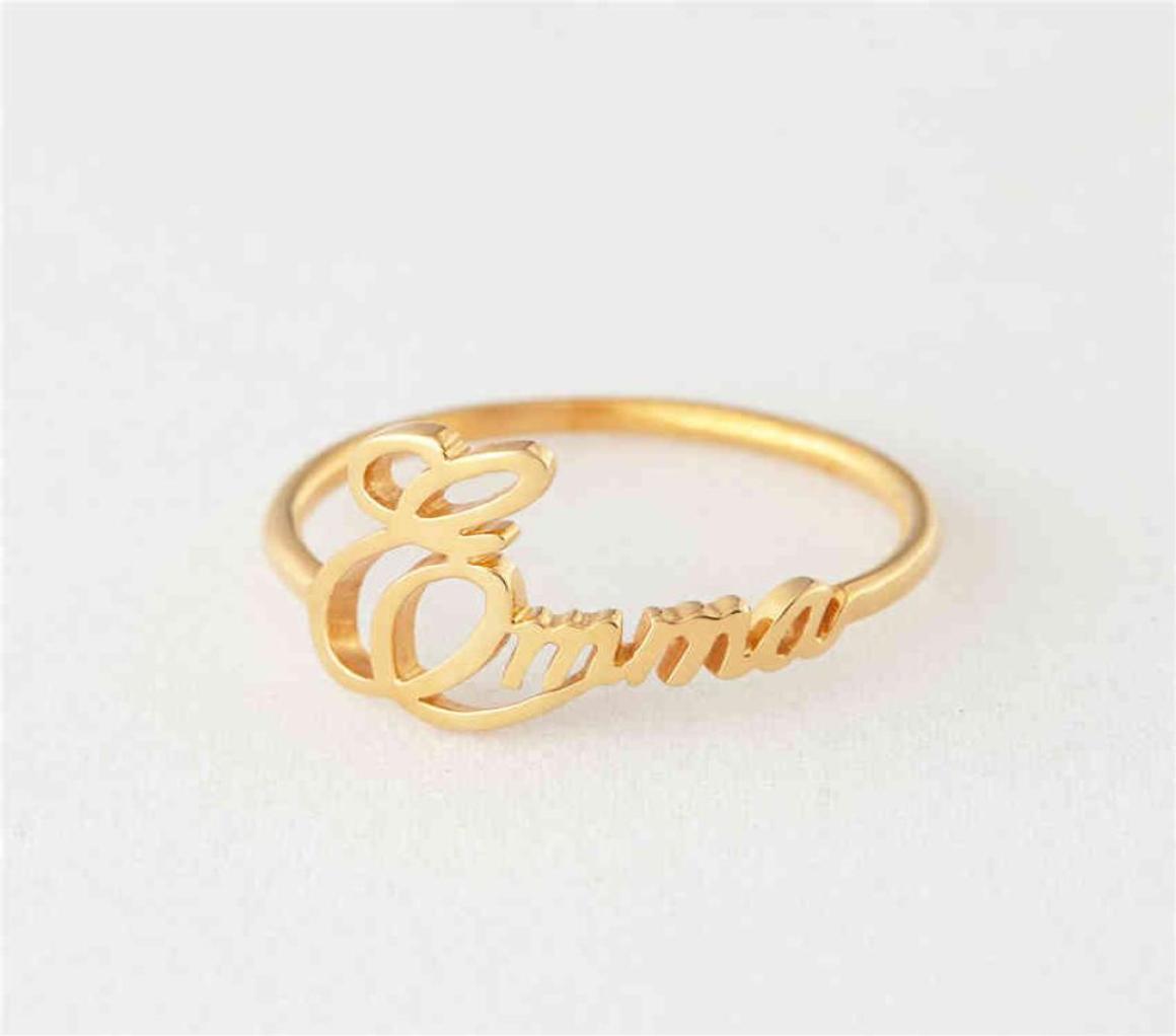 

Personalized Cursive Name Ring Women Men Christmas Gifts Jewelry Bijoux Femme Gold Silver Stainless Steel Anillos Mujer BFF1216037