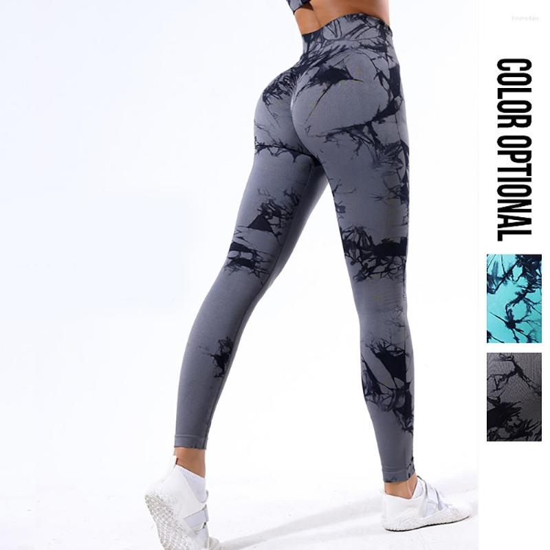 

Active Pants Seamless Yoga Women Fitness Leggings High Waist Running Sports Tie Dyed Gym Push Up Tights Female Workout, Green