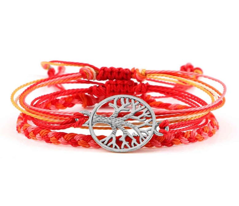 

Adjustable 3pcs Lucky Wax Thread Woven Bracelet Charm Tree of Life Infinity Tibetan String Bracelets Bangles Mala Yoga Jewelry7937415