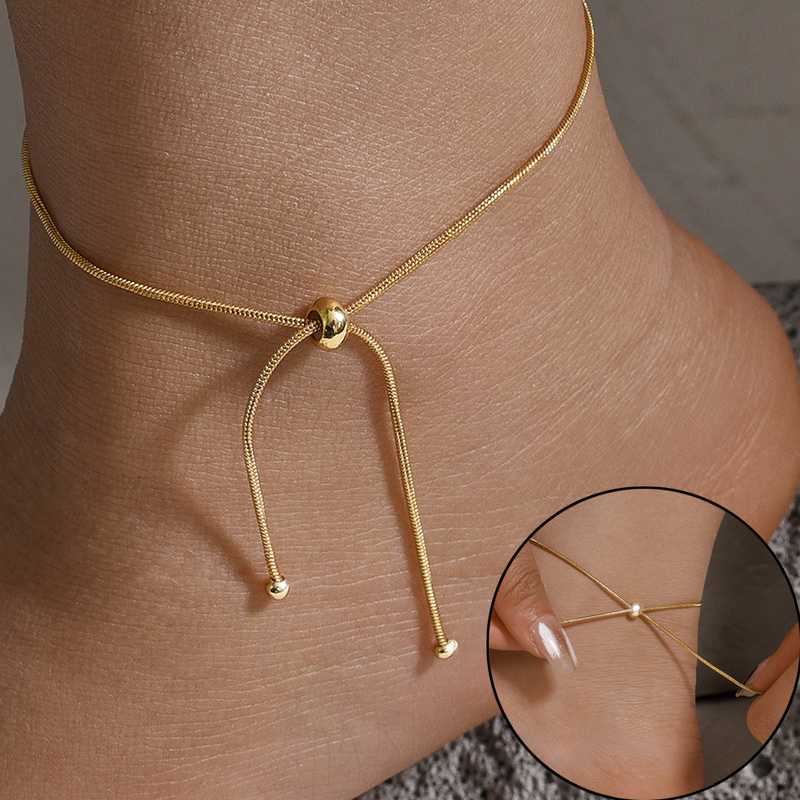

Anklets Simple Pull-out Adjustable String Anklets Women's Vintage Fashion Chain Anklet Lady Foot Jewelry Ankle Bangle Beach Holiday Gift AA230512