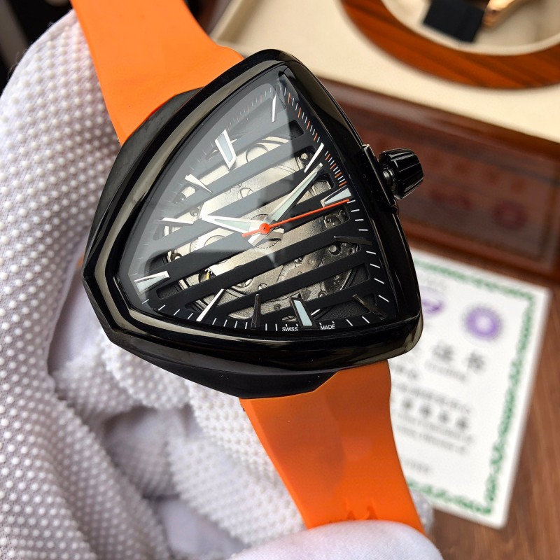

Watch Designer watch Mens watch 42mm fully automatic mechanical triangle hollowed out dial 316 fine steel case rubber strap wristwatch 80th anniversary wristwatch