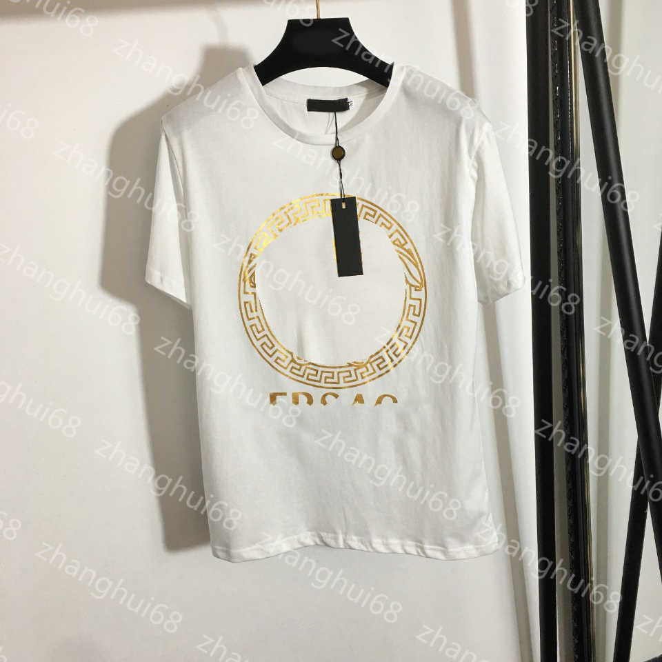 

23ss womens designer clothing Womens T-Shirt tee t shirt Round neck Pure cotton Portrait letter gilt printed cotton short sleeve T-shirt High quality womens clothes