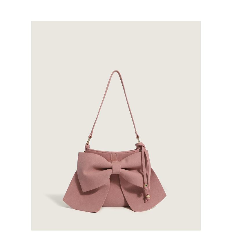 

Evening Bags Bag Female 2023 Autumn Fashion Bow Single Shoulder Versatile Vintage Messenger Armpit Handbag, Pink