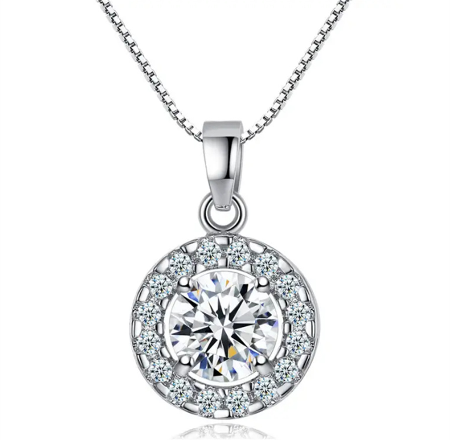 

Fashion Round Sparkling Zircon Romantic Wedding Necklace For Women
