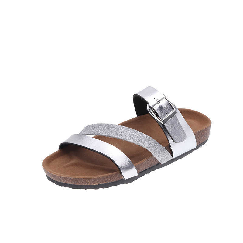 

Slippers Roman Summer Shoes Woman Glitter Cork Sandals Three Narrow Band Platform Slippers Female Big Size Beach Sandalias Gold Slides 230511, Rose gold