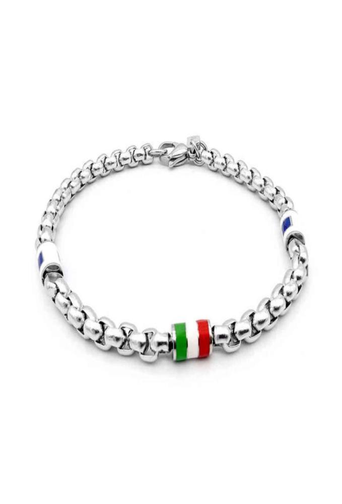 

Runda Stainless Steel Bracelets for Men 22cm Enameled Threecolor Cylinder Handmade Fashion Jewelry7471883