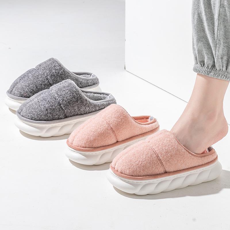 

Slippers Thick Waterproof Platform Cotton Women's 2023 Home Indoor Fashion Couple 4079