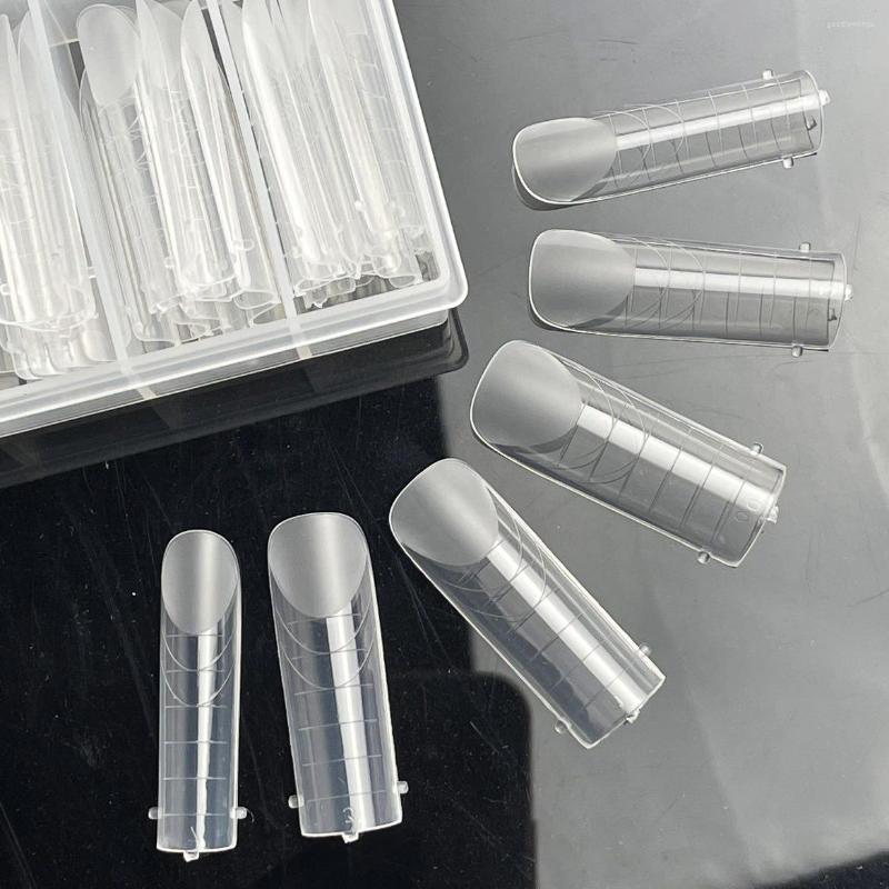 

False Nails Square Dual Forms Full Cover Clear Top For Extension Nail Tips Building Gel Mold Manicure Tool