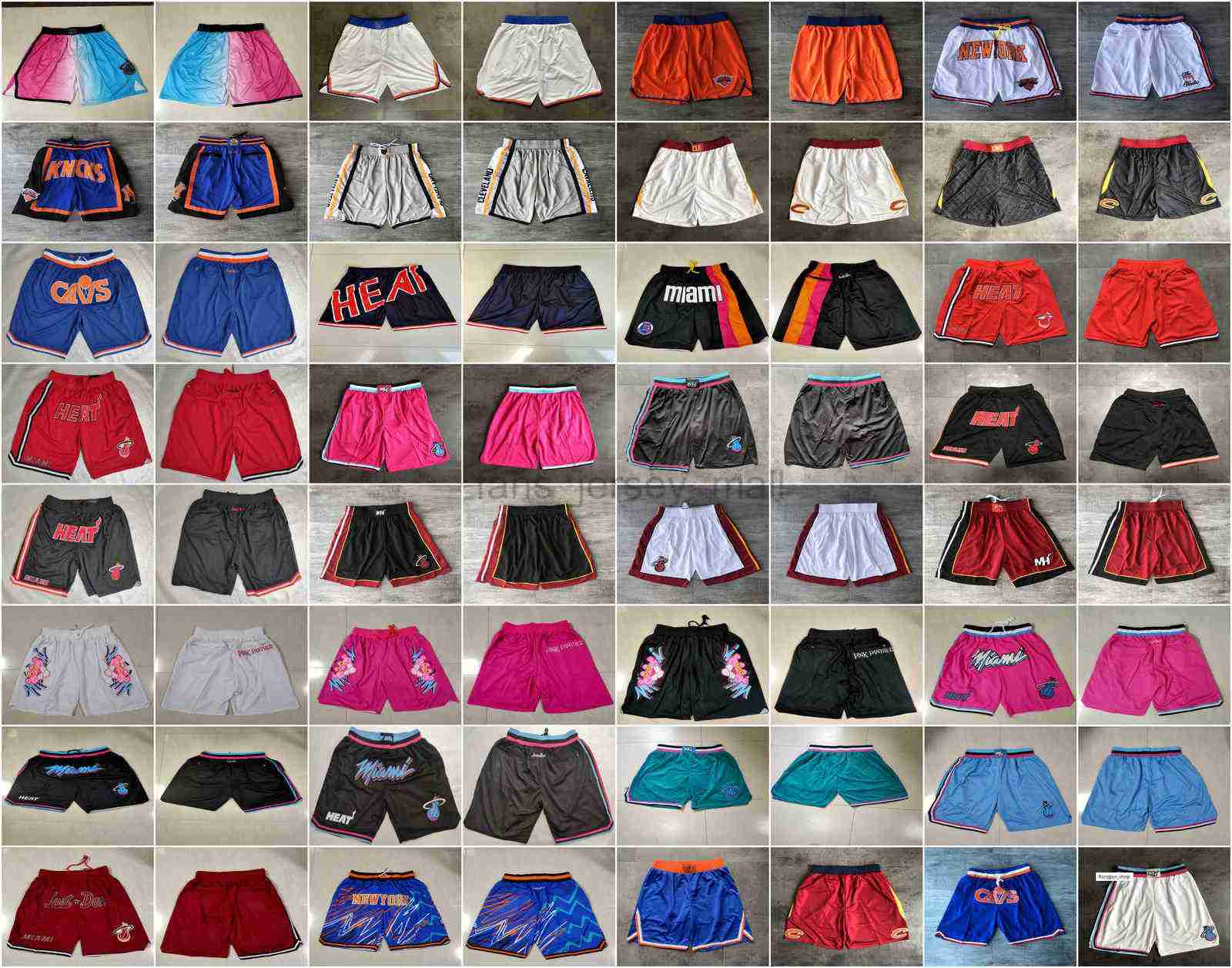 

Team Basketball Shorts Just Don Retro Wear Sport Pant With Pocket Zipper Sweatpants Hip Pop White Blue Orange Gray Red Black Pink Short, As photo