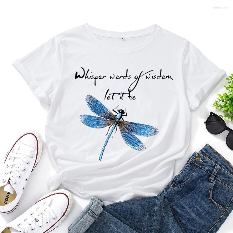 

Women' T Shirts Whisper Words Of Wisdom Let It Be Tshirt Women Cotton Short Sleeve Camisetas Mujer Casual O-neck Shirt For, Black