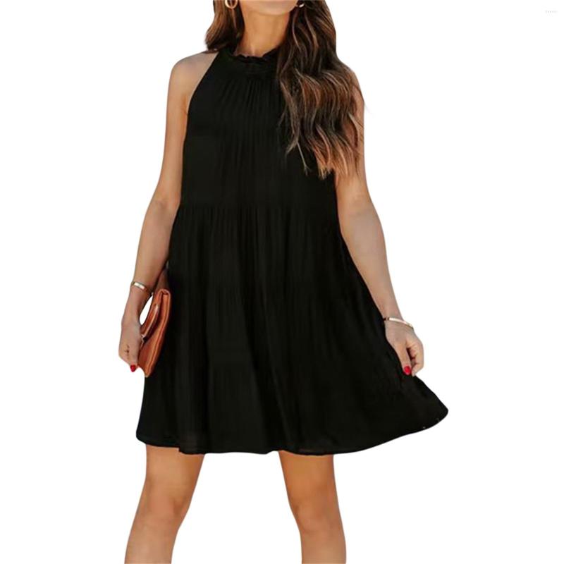 

Casual Dresses Women' Summer Sleeveless Holiday Dress Trendy Streetwear In Female 2023 Women Clothing, Black