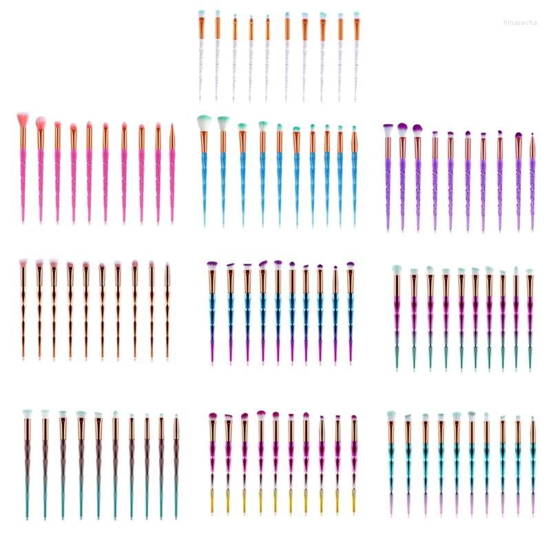 

Makeup Brushes 10Pcs Pro Set Eye Contour Powder Eyeshadow Cosmetic Brush Tools E1YD