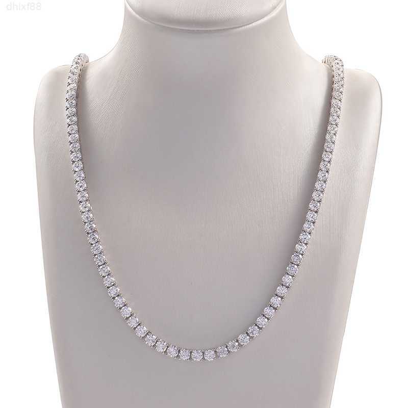 

Redoors 10k White Gold Def Moissanite Diamond Jewelry Classic Style Chain Necklace for Women