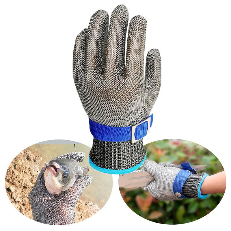 

Sports Gloves 1PC Steel Wire Ring Iron Glove Cut Proof Stab Resistant Mesh Carpentry Butcher Tailor Operation Repair Outdoor Tool, Gray steel wire