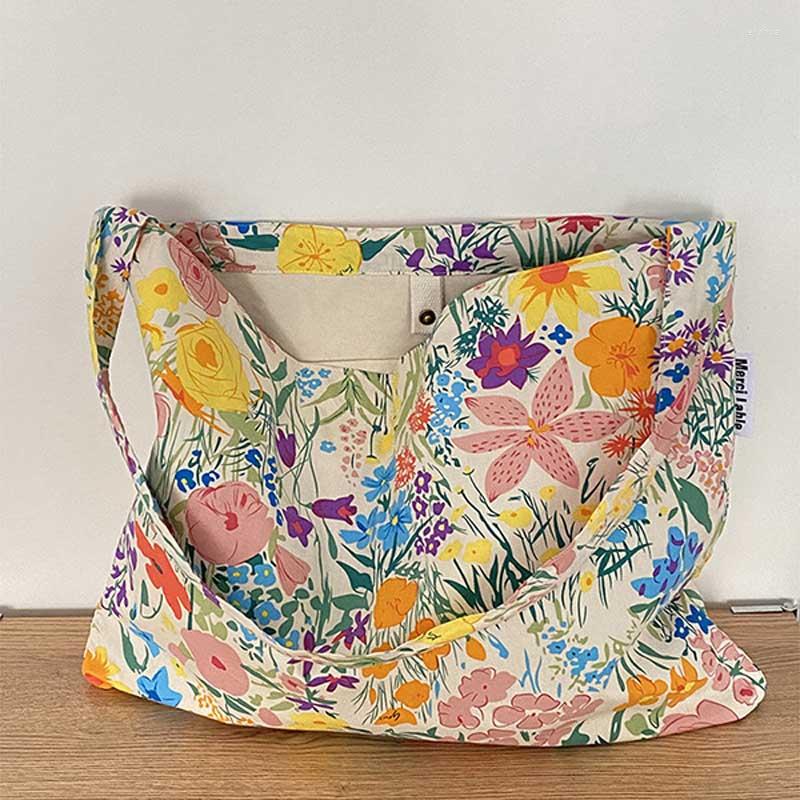 

Evening Bags Hylhexyr Ins Women's Large Capacity Messenger Bag Spring Floral Retro Single Shoulder Versatile Tote Handbag, Multi