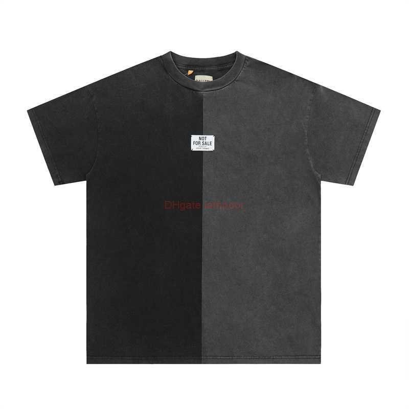 

Designer Fashion Clothing Tees Tshirt Galleryes Depts Washed Worn Short Sleeve Yin Yang Color Matching High Street Loose Os Fashion Casual Tshirt Summer Tops for sal, Wash black