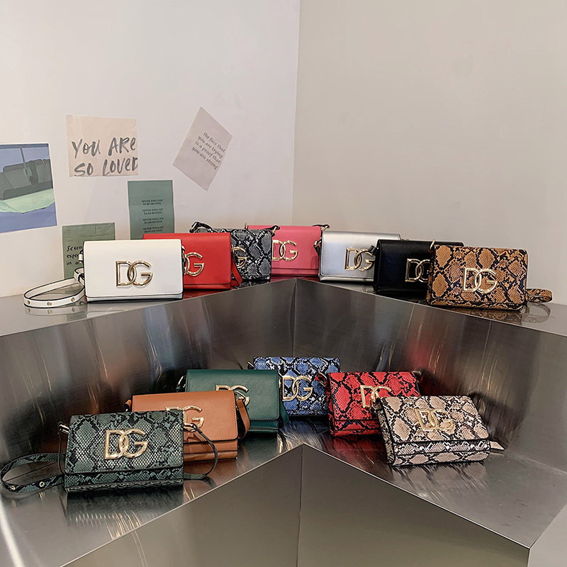 

New Small Shoulder Bag Leather Women Handbags Brand Design Chain Purse Luxury Alligator Snake Pattern Crossbody Bag, 13