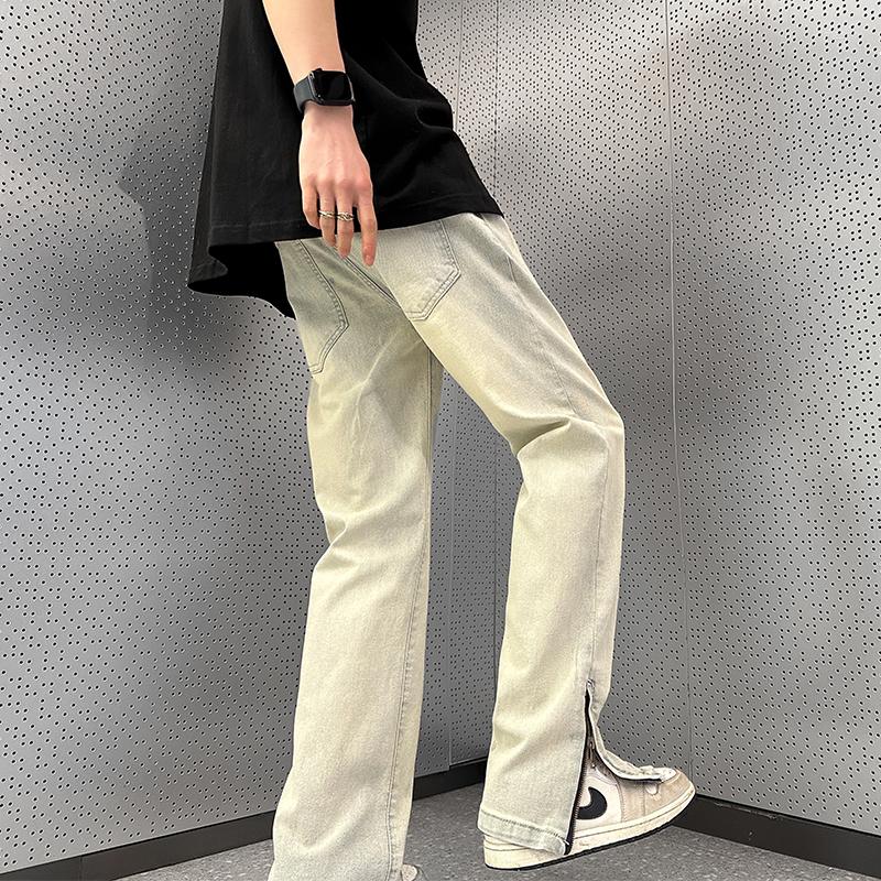

Men's Jeans KAPMENTS Tie Dye Y2k Streetwear 2023 Zipper Hip Hop 2000s Clothes Pants Korean Fashions Harajuku Denim, Apricot