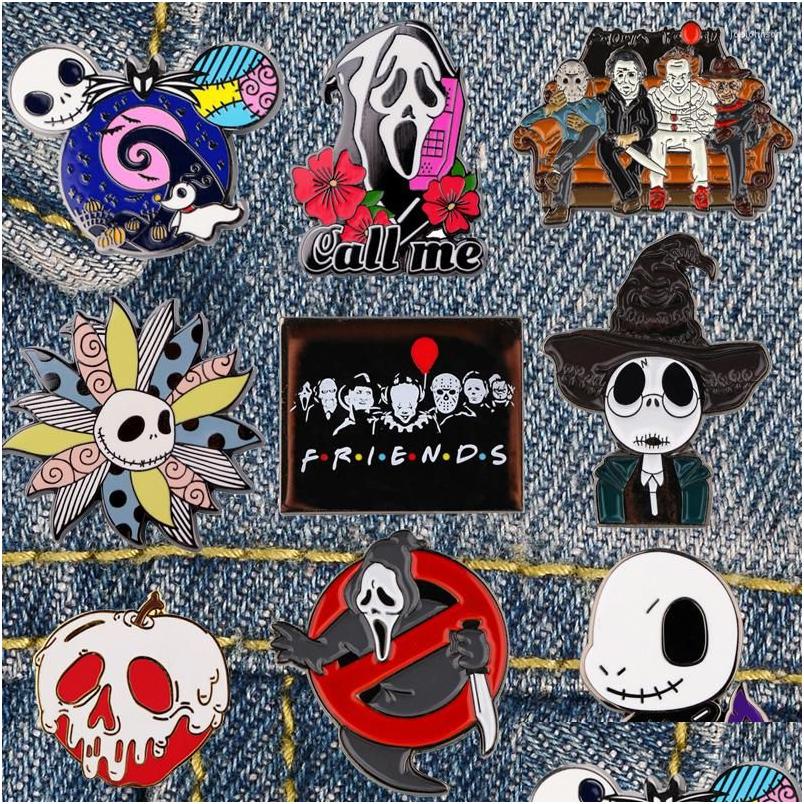 

Cartoon Accessories Brooches The Nightmare Before Christmas Halloween Badges Enamel Pin Bag Lapel Pins On Backpack Jewelry Gift Drop Dha1D, As show