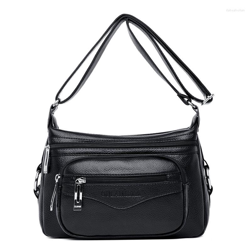 

Evening Bags Luxury Crossbody For Women 2023 Leather Black Shoulder Bag Woman Casual Flap Ladies Designer Purses And Handbags Long Strap