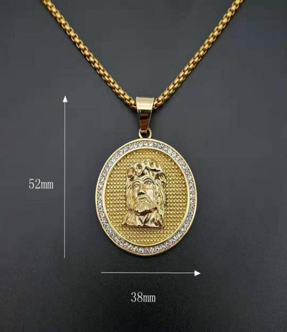 

Pendant Necklaces Hip Hop Gold Color Stainless Steel Jesus Piece Pendants For Men Rapper Jewelry Drop4352590