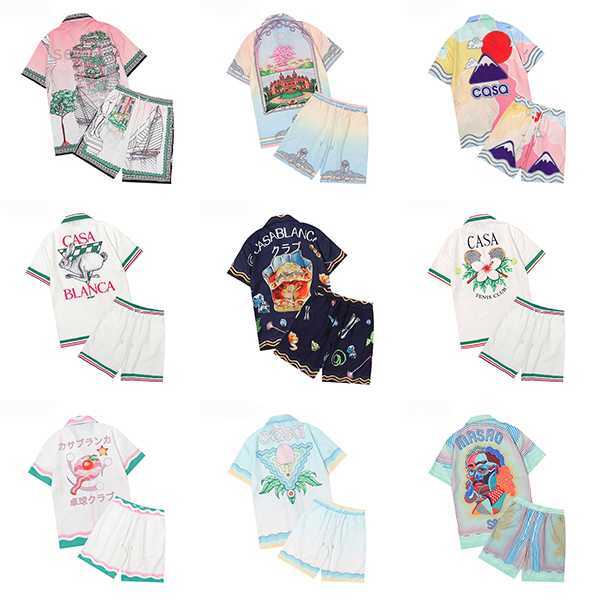 

22ss Men t Shirt Set Masao San Print s Casual and Short Loose Silk High Quality Tees Free Transportation Tshirt S0DP