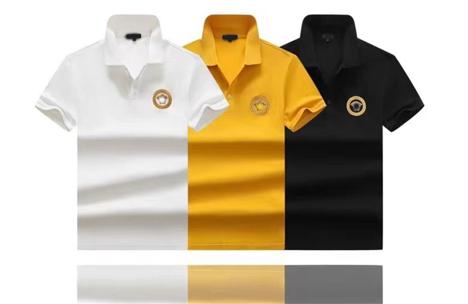 

2023 New Men's Polo Shirt Short Sleeve T-shirt Loose Summer Solid Half Sleeve T-shirt Casual Men's Tops Asian Size M-3XL 88, White