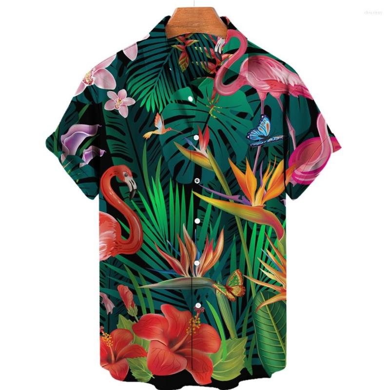 

Men' Casual Shirts 2023 Summer 3d Cartoon Flamingo Men' Shirt Hawaiian For Men Beach Oversized Funny Clothing Fashion Short Sleeve, 03