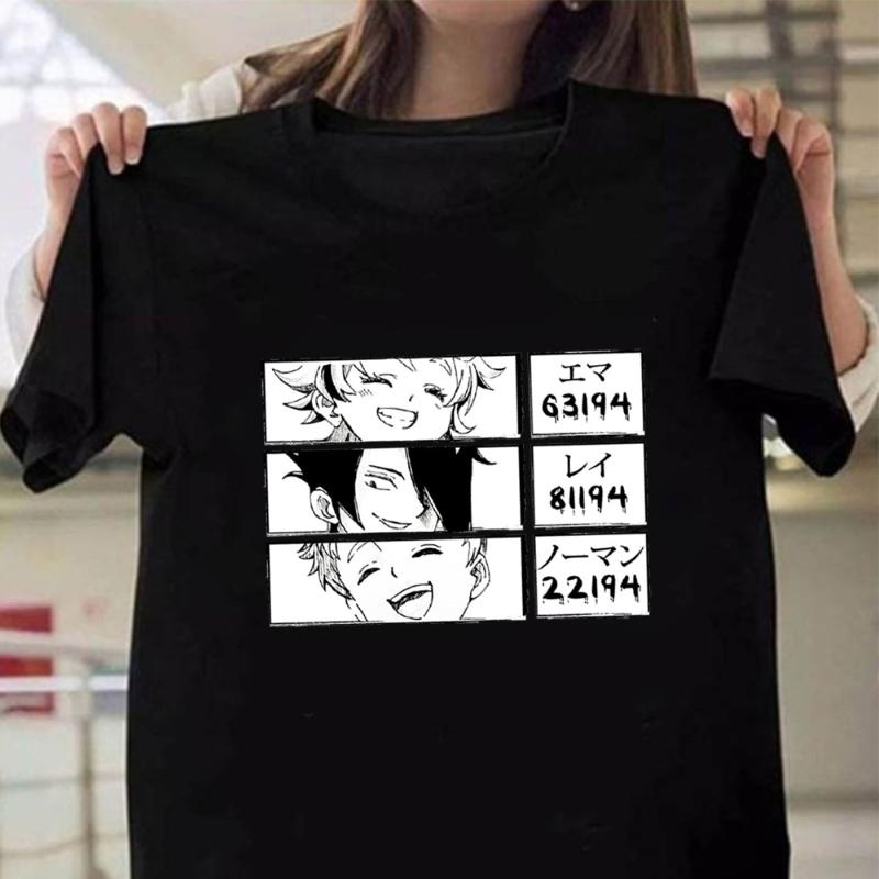 

Men's T Shirts Men Women T-shirt The Promised Neverland Tee Shirt Harajuku Tops Unisex, Black
