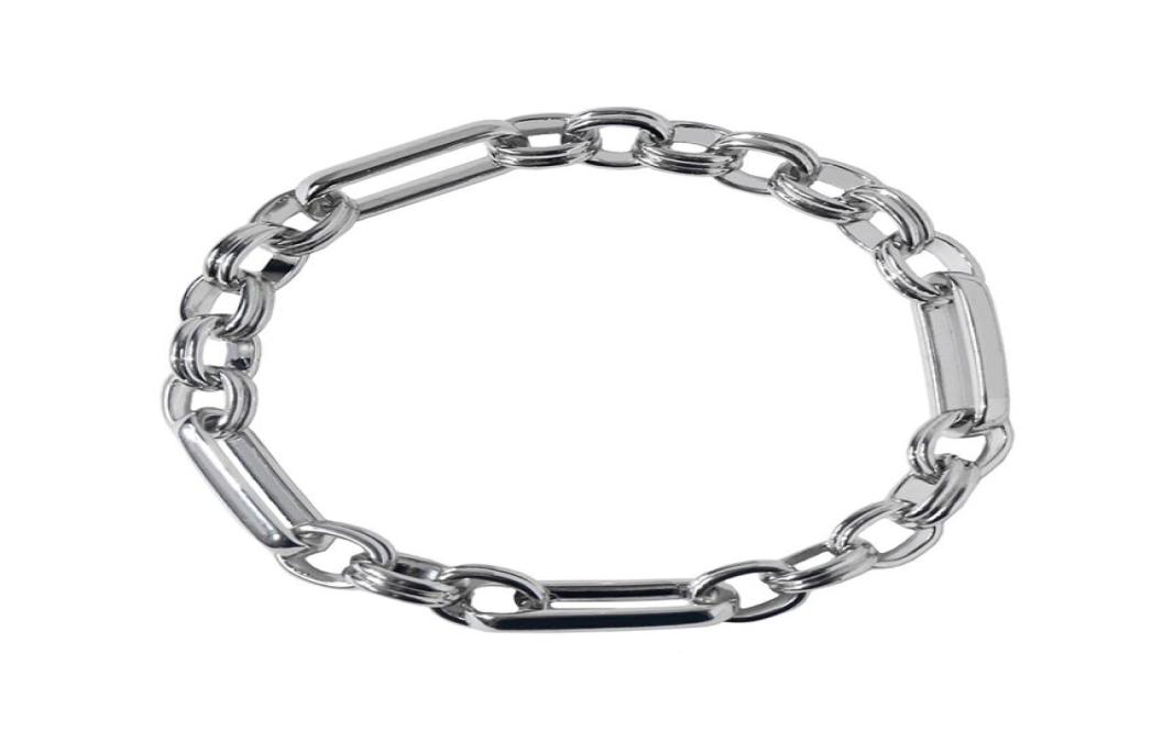 

European and American joker exaggerated stylish thick chain bracelet full metal interlocking modeling INS cool style bracelet gold6172138