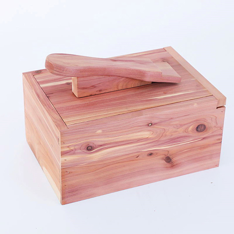

Shoe Parts Accessories Multi Functional Storage Stool Red Cedar Wood Shine Box Creative Shoes Care Kit 230512