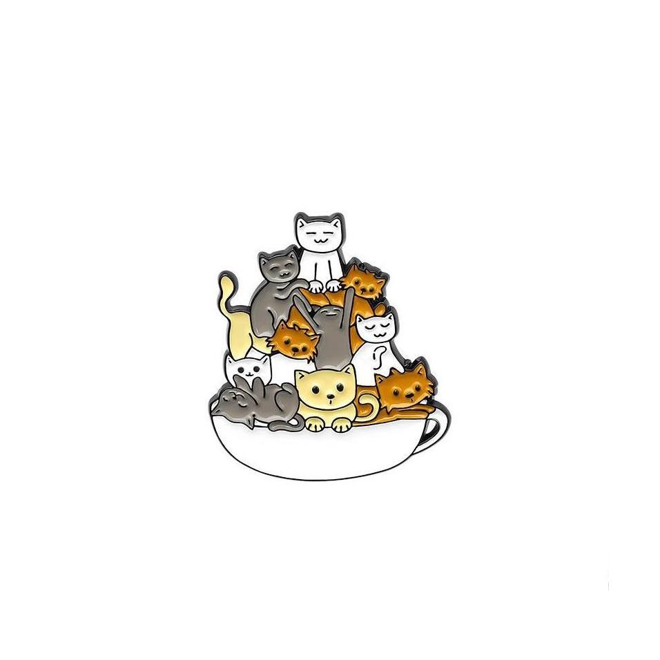 

Pins Brooches Pins Cartoon Animal Dog Cat Noodle Bowl Children Enamel Alloy Badge For Cowboy Backpack Accessories 636 H1 Drop Deliv Dhji4