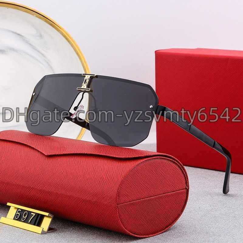 

Glasses mens gradient Sun glasses luxury eyeglass Full Frame glasses eyeglasses Fashion Simple Big Square Gold Frame UV400 Beach Show Luxury sunglass WO1J aaa