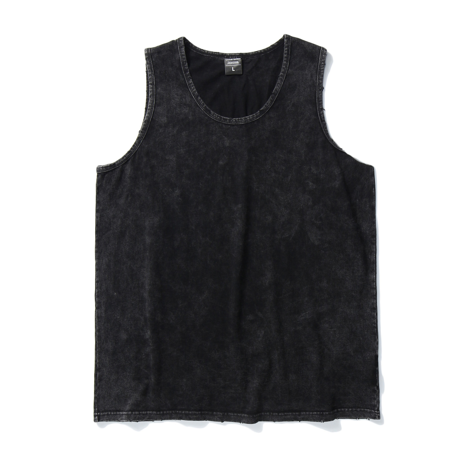 

Men's Tank Tops High Street Black Washed Distressed Vest Men Summer Fashion Thin Perforated Solid Color Sleeveless Bottom Shirt Baggy 230512