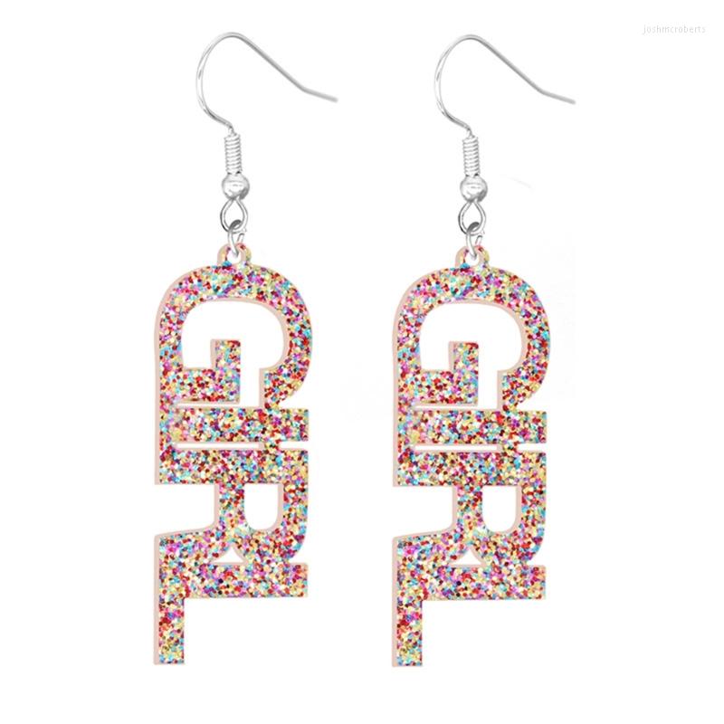 

Dangle Earrings Acrylic Letters Shaped Woman Fashion Drop