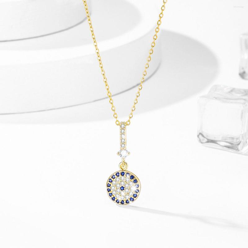

Pendant Necklaces Round Cubic Zirconia Necklace For Women Stainless Steel Jewelry Crystal Neck Chain Friendship Birthday Gifts
